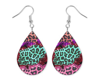 Mix Leopard Print Teardrop Earrings