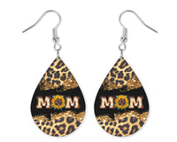 Mom Sunflower Teardrop Earrings