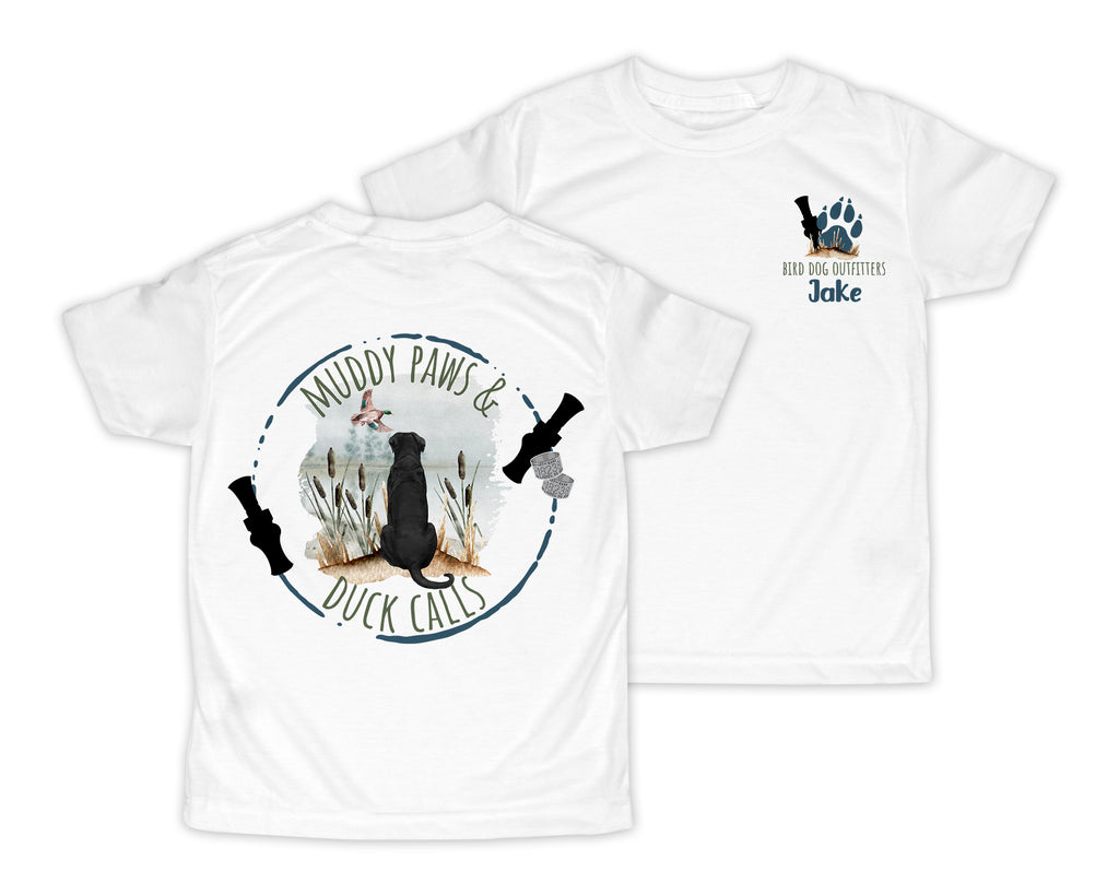 Muddy Paws and Duck Calls Personalized Short or Long Sleeves Shirt - Sew Lucky Embroidery