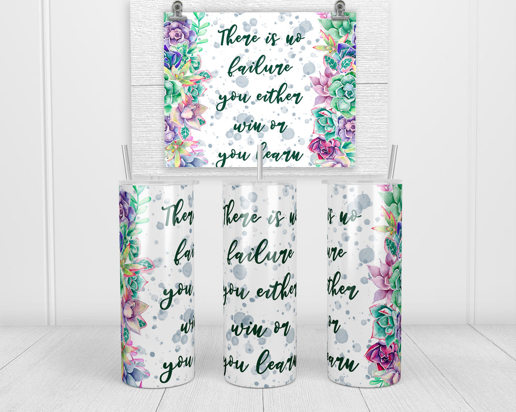 No Failures 20 oz insulated Tumbler with lid and Straw - Sew Lucky Embroidery