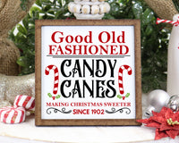 Good Old Fashioned Candy Canes Tier Tray Sign - Sew Lucky Embroidery
