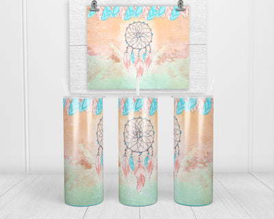 Pastel Dream Catcher 20 oz insulated tumbler with lid and straw