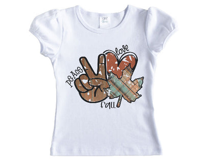 Peace Love Fall Girls Shirt