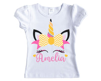 Pencil Unicorn with Bow Back to School Shirt - Sew Lucky Embroidery