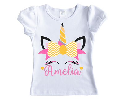 Pencil Unicorn with Bow Back to School Shirt