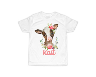 Pink Floral Calf Personalized Short or Long Sleeves Shirt