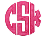 Watercolor Circle Monogram Patch - Sew Lucky Embroidery