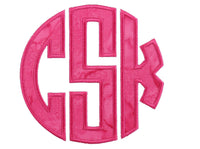 Watercolor Circle Monogram Patch - Sew Lucky Embroidery