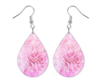 Pink Flower Teardrop Earrings