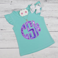 Watercolor Circle Monogram Patch - Sew Lucky Embroidery