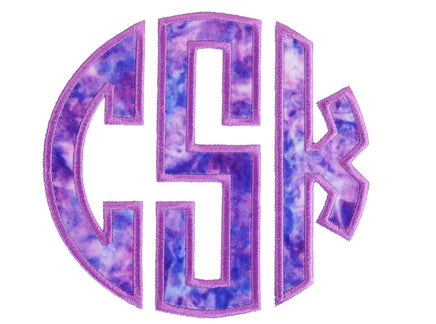 Watercolor Circle Monogram Patch - Sew Lucky Embroidery