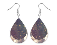 Purple Boho Teardrop Earrings