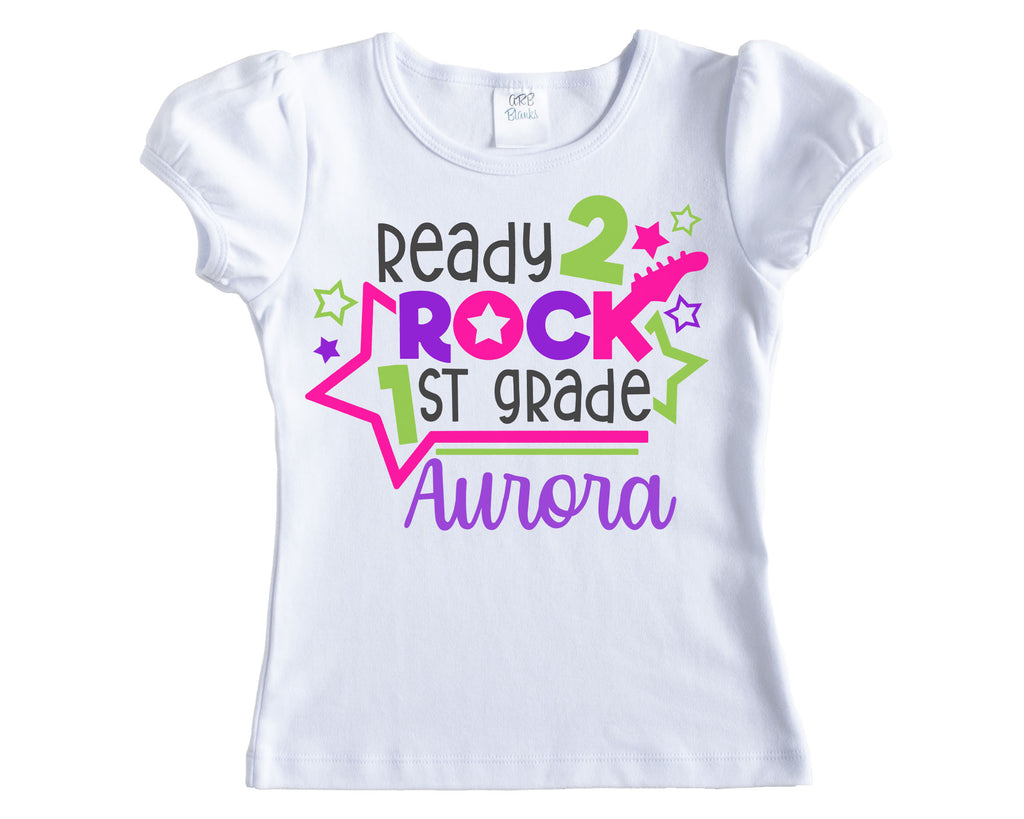 Ready to Rock Personalized Back to School Shirt - Sew Lucky Embroidery