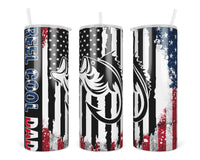 Real Cool Dad Fish and Flag 20 oz insulated tumbler with lid and straw - Sew Lucky Embroidery