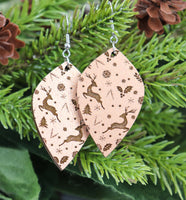 Reindeer Dance Christmas Earrings - Sew Lucky Embroidery