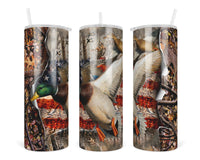 Ripped Duck and Camo 20 oz insulated tumbler with lid and straw - Sew Lucky Embroidery