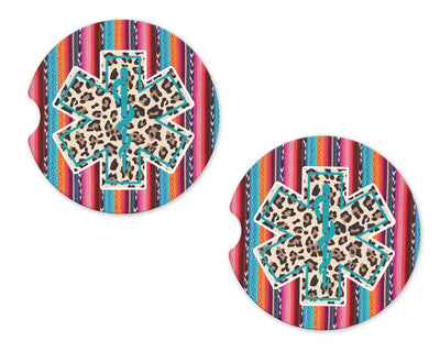 Serape EMT Sandstone Car Coasters (Set of Two)