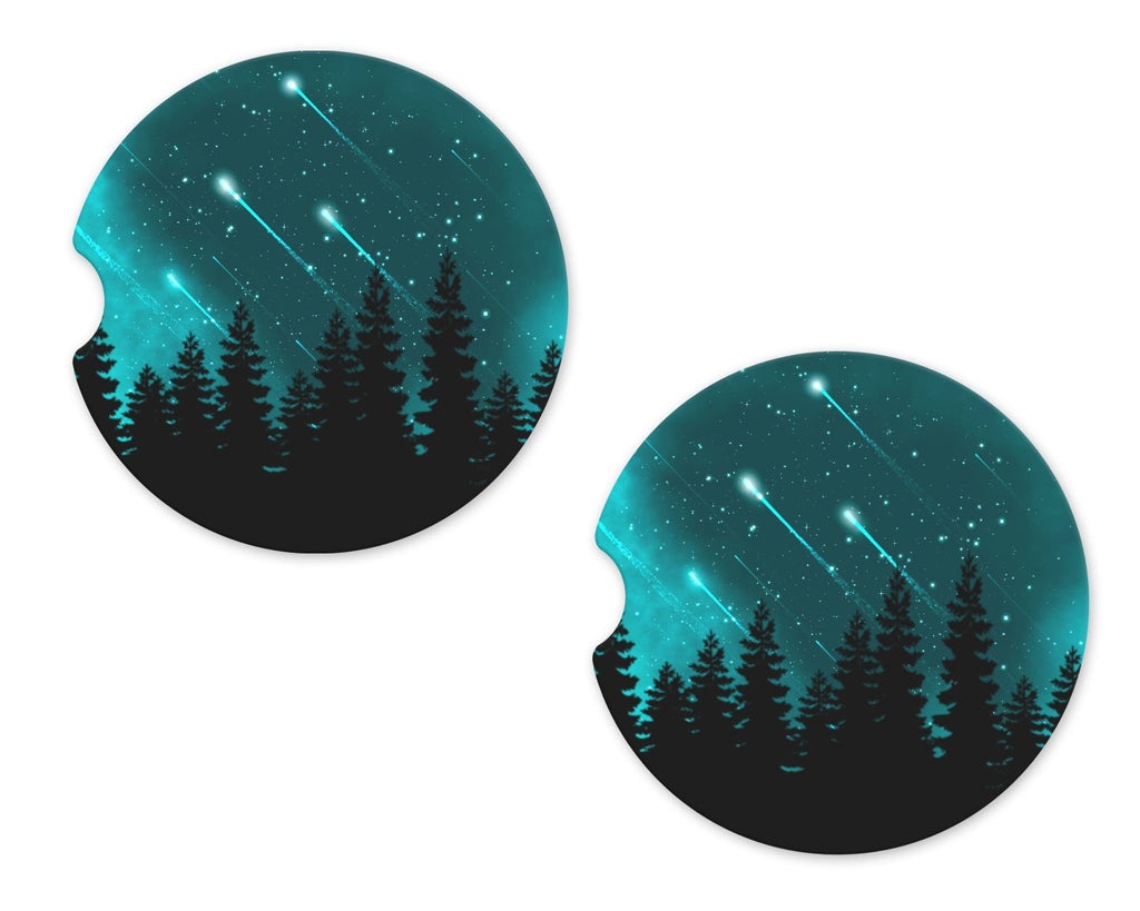 Shooting Stars Sandstone Car Coasters - Sew Lucky Embroidery