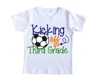 Kicking Off Soccer Back to School Shirt - Sew Lucky Embroidery