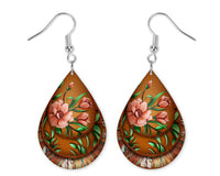 Southwestern Flowers Earrings - Sew Lucky Embroidery