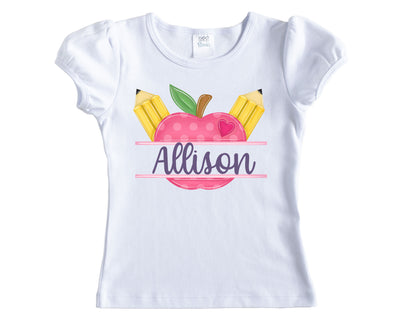 Split Apple Frame Back to School Personalized Shirt