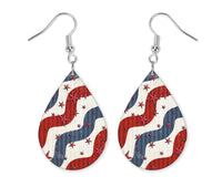 Swirled Flag Teardrop Earrings
