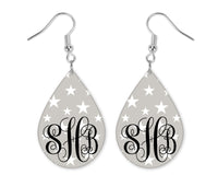 Stars Monogrammed Teardrop Earrings