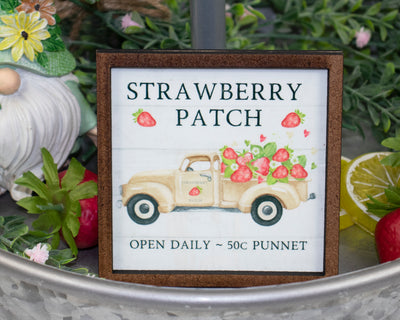 Strawberry Patch Truck Tier Tray Sign
