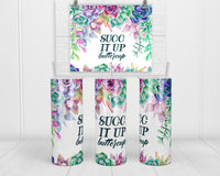 Succ It Up Buttercup 20 oz Insulated Tumbler with Lid and Straw - Sew Lucky Embroidery