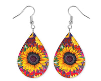 Sunflower Teardrop Earrings