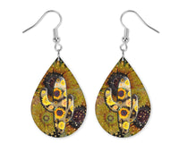 Sunflower Cactus Teardrop Earrings