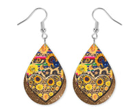 Sunflower Heart Teardrop Earrings