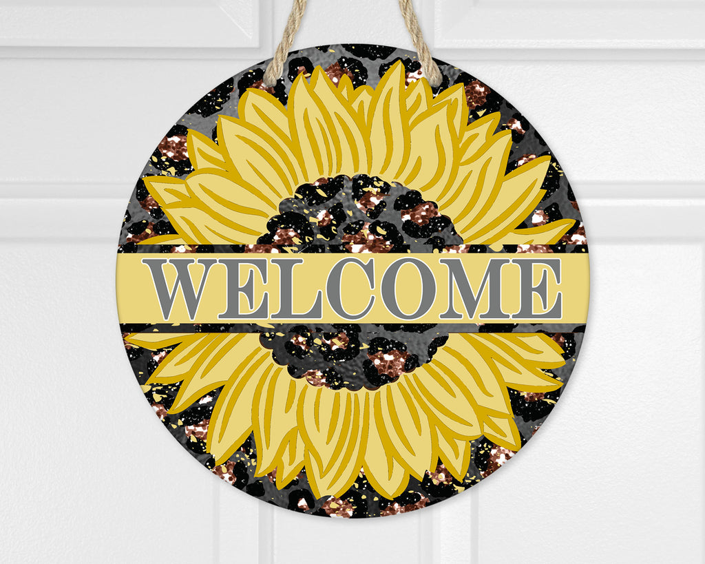 Sunflower Welcome Door Hanger - Sew Lucky Embroidery
