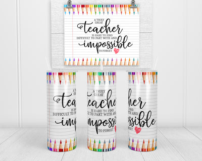 Teacher Color Pencils 20 oz insulated tumbler with lid and straw