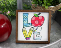 Teacher Love Tier Tray Sign - Sew Lucky Embroidery