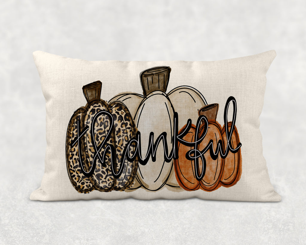 Thankful Fall Lumbar Pillow - Sew Lucky Embroidery