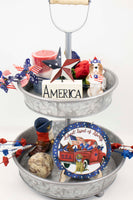 Sweet Land of Liberty Truck Tier Tray Sign and Stand - Sew Lucky Embroidery