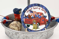 Sweet Land of Liberty Truck Tier Tray Sign and Stand - Sew Lucky Embroidery