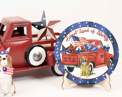Sweet Land of Liberty Truck Tier Tray Sign and Stand