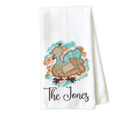 Turkey Personalized Kitchen Towel - Waffle Weave Towel - Microfiber Towel - Kitchen Decor - House Warming Gift - Sew Lucky Embroidery