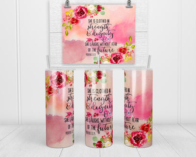 Watercolor Proverbs 20 oz Insulated Tumbler with Lid and Straw