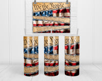 We the People 20 oz Insulated Tumbler with Lid and Straw - Sew Lucky Embroidery