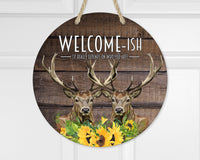 Welcome-ish Deer Door Hanger - Sew Lucky Embroidery
