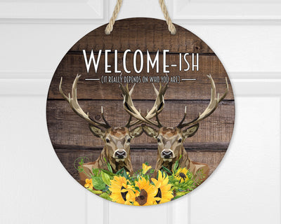 Welcome-ish Deer Door Hanger