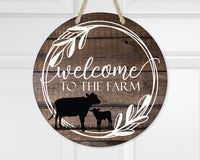 Welcome to the Farm Door Hanger - Sew Lucky Embroidery