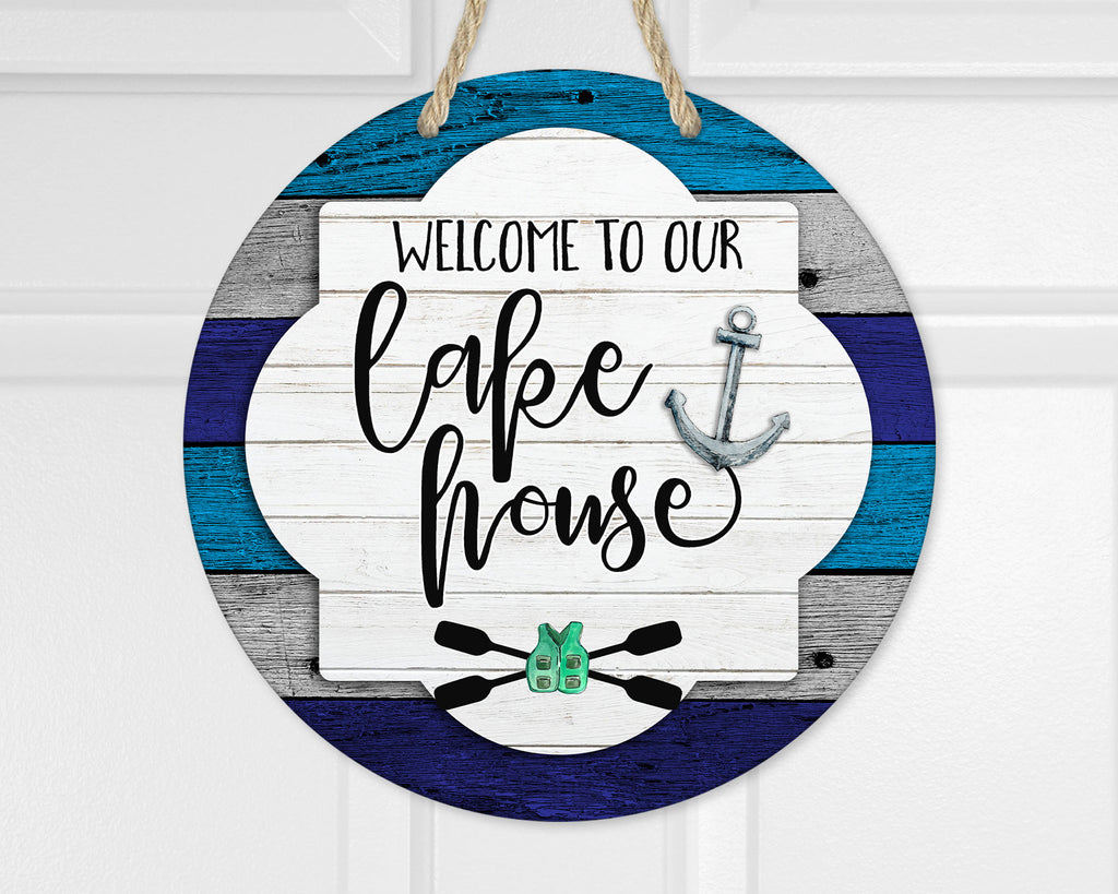 Welcome to our Lake House Door Hanger - Sew Lucky Embroidery