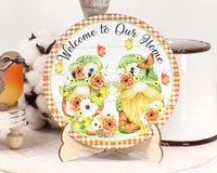 Welcome to our Home Gnomes Tier Tray Sign and Stand - Sew Lucky Embroidery