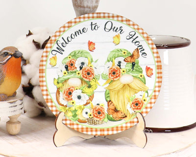 Welcome to our Home Gnomes Tier Tray Sign and Stand