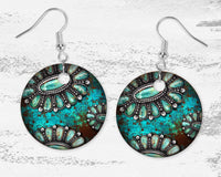 Western Turquoise Earrings - Sew Lucky Embroidery