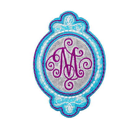 Winter Frame with Initial Patch - Sew Lucky Embroidery